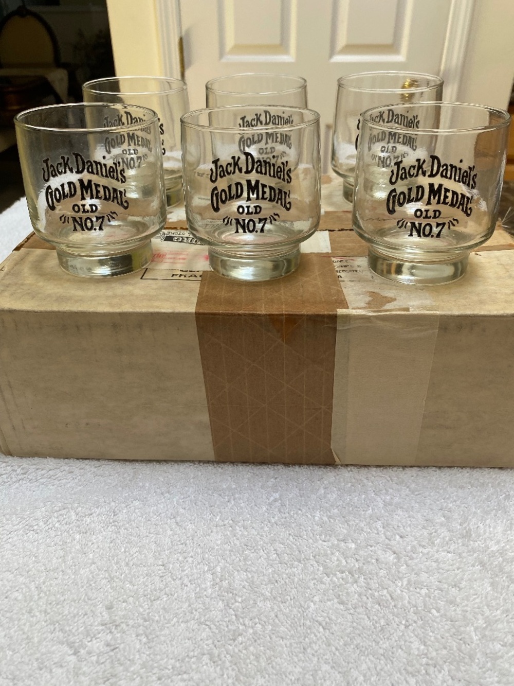 Vintage Jack Daniel's Gold Medal Old No. 7  Drinking Glasses. (6)